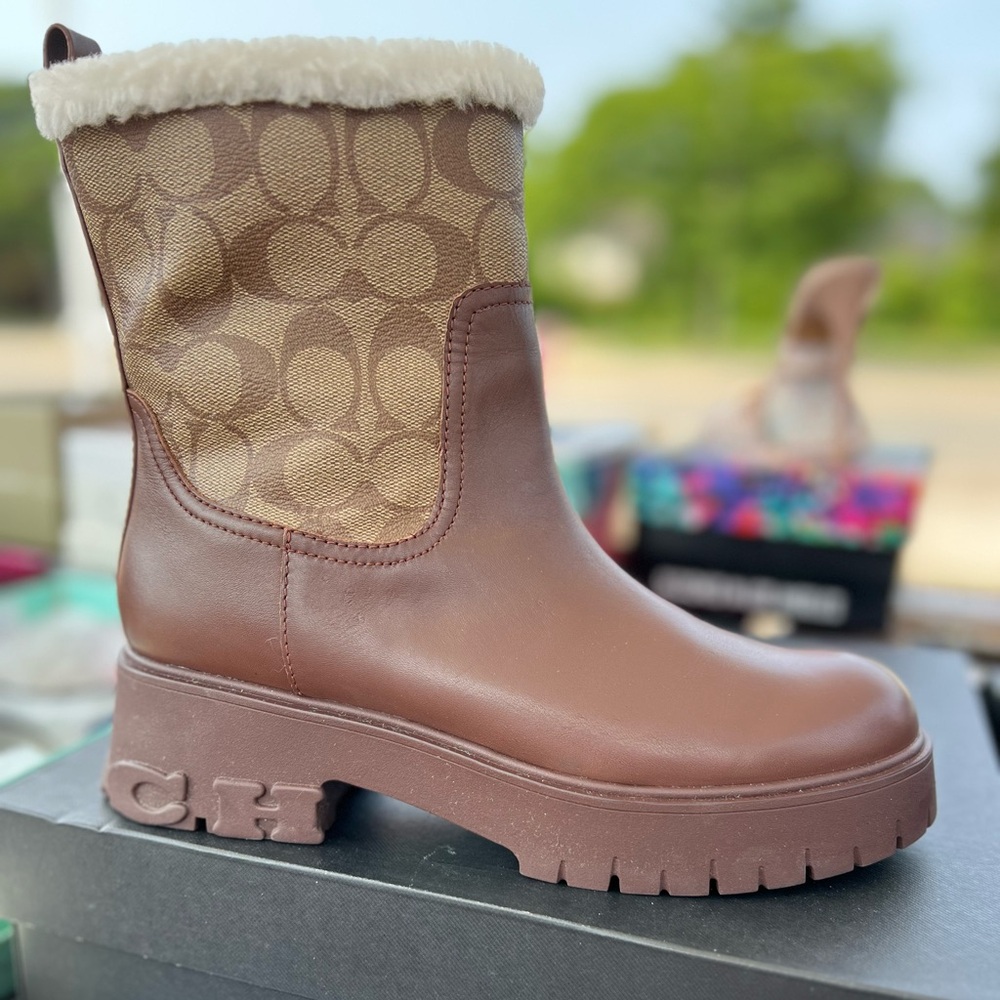 Brown Coach Signature Boots